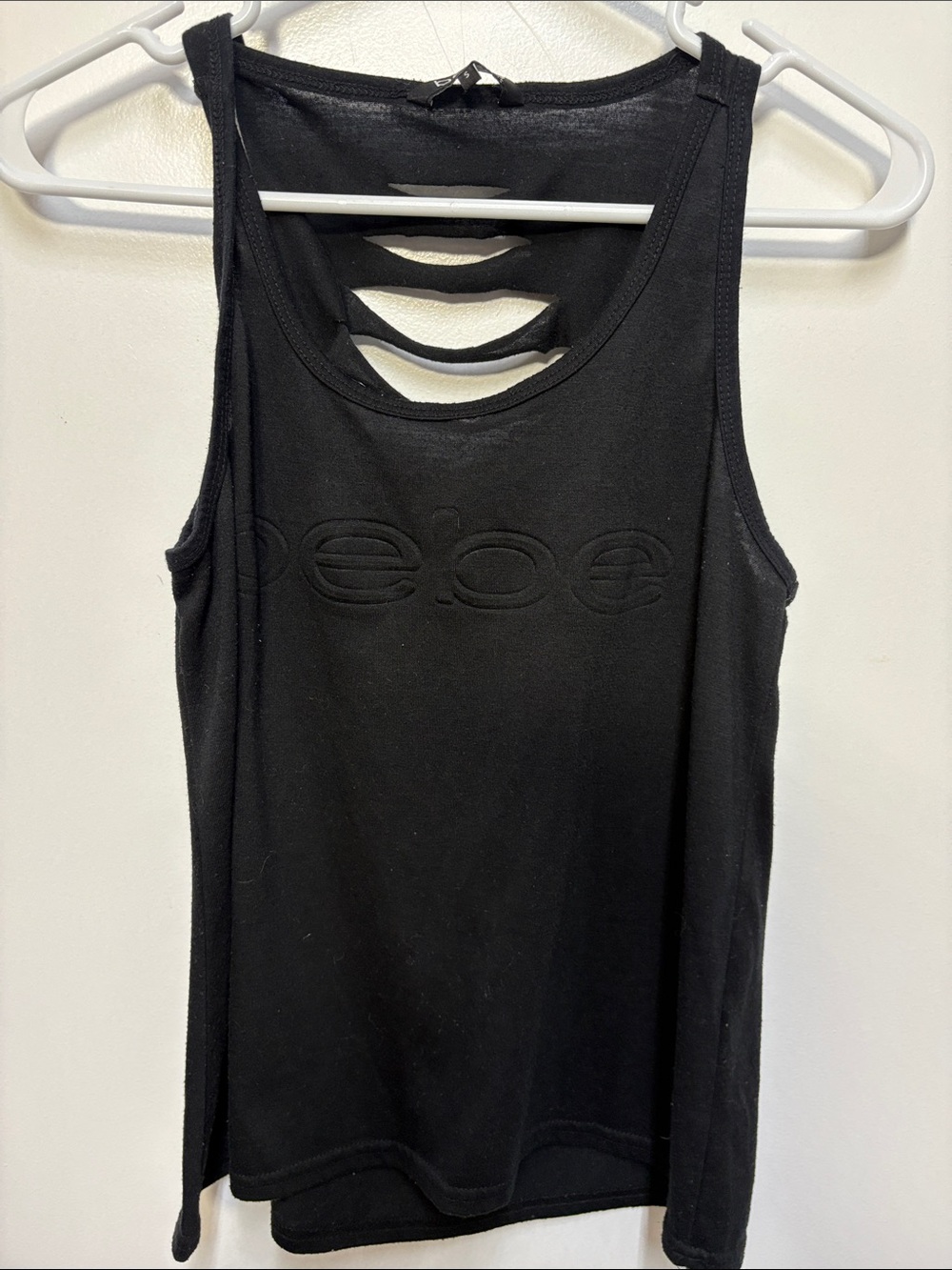 Black Sleeveless Cutout Tank Top